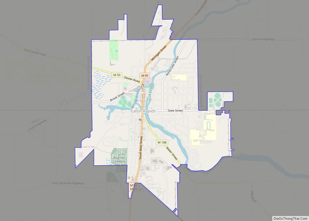 Map of Eaton Rapids city
