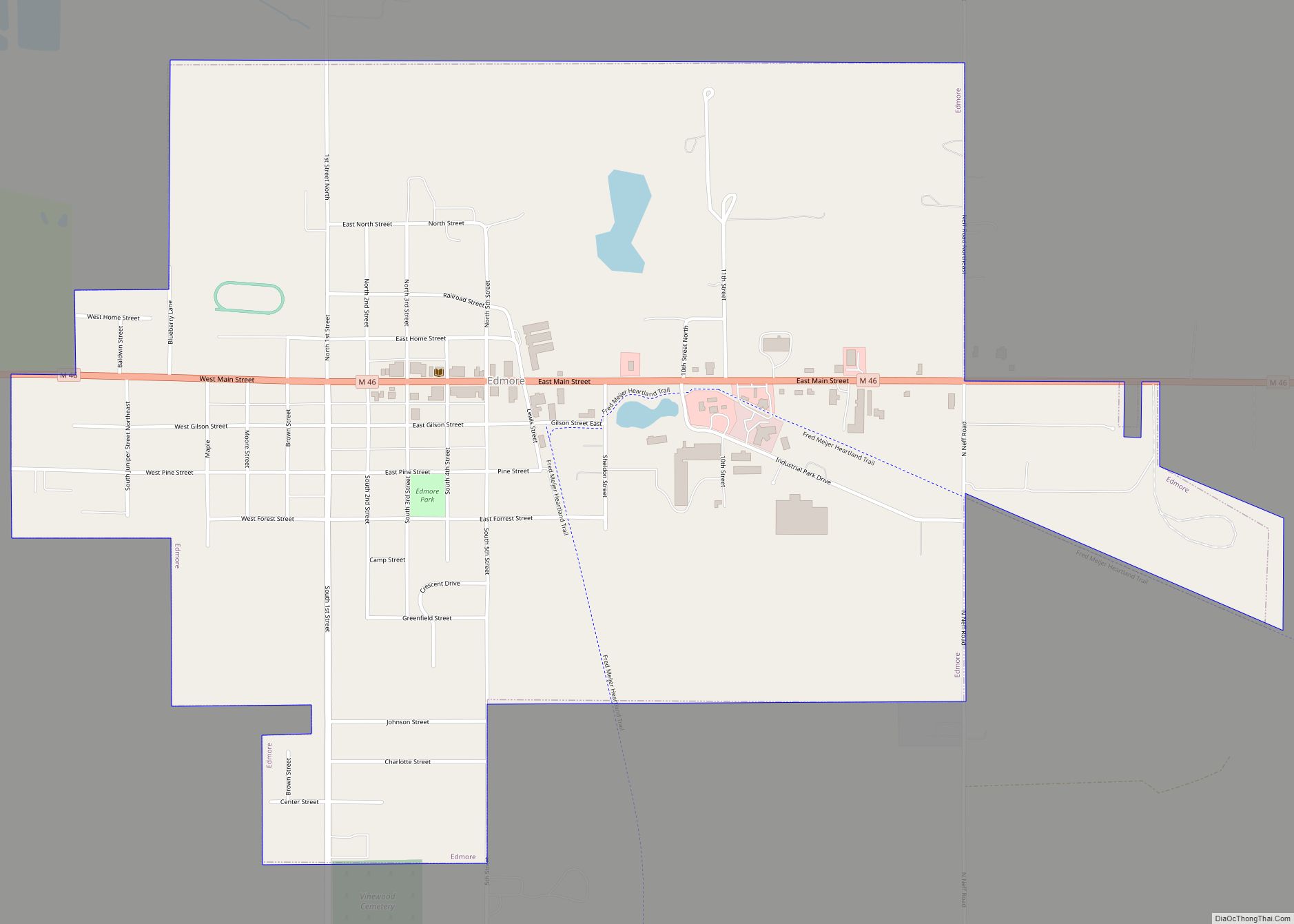 Map of Edmore village