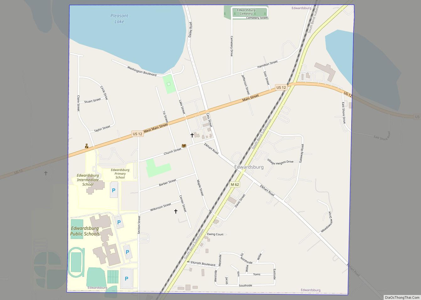 Map of Edwardsburg village