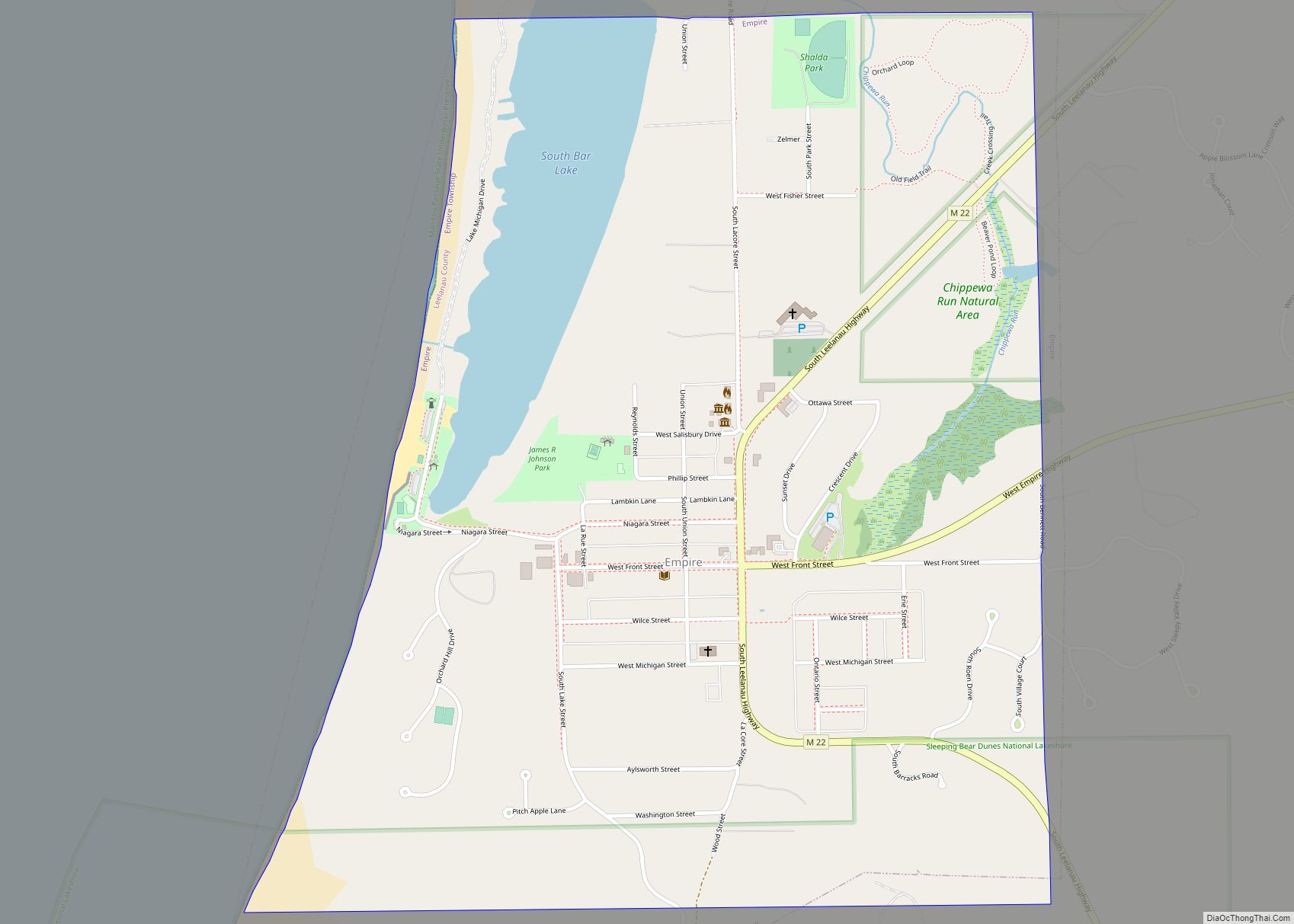 Map of Empire village, Michigan