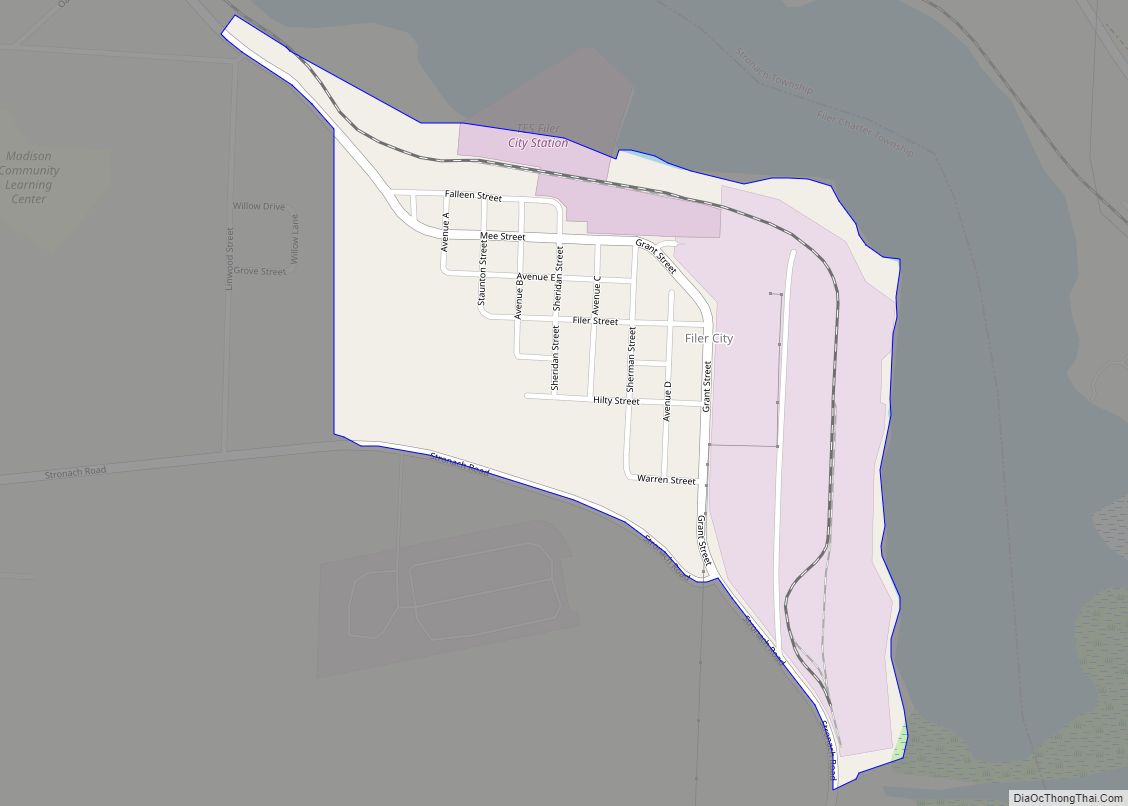 Map of Filer City CDP