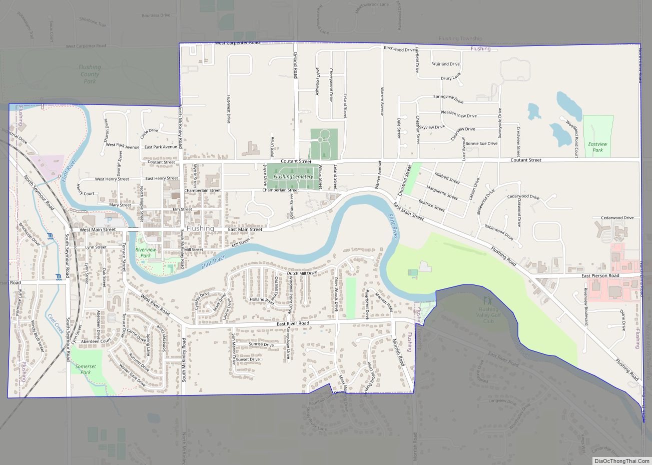 Map of Flushing city