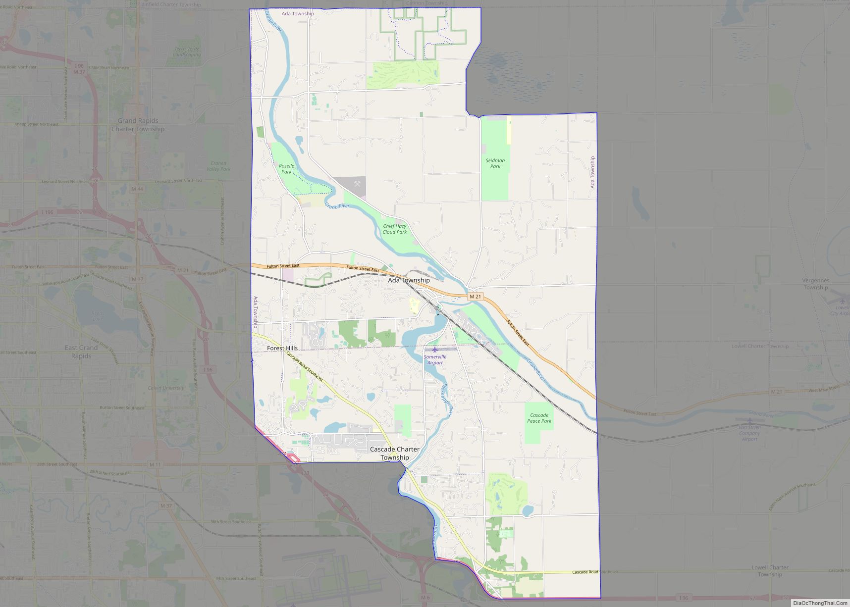 Map of Forest Hills CDP, Michigan
