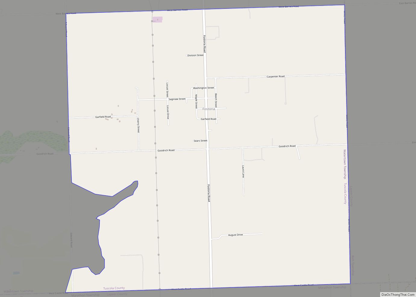 Map of Fostoria CDP, Michigan
