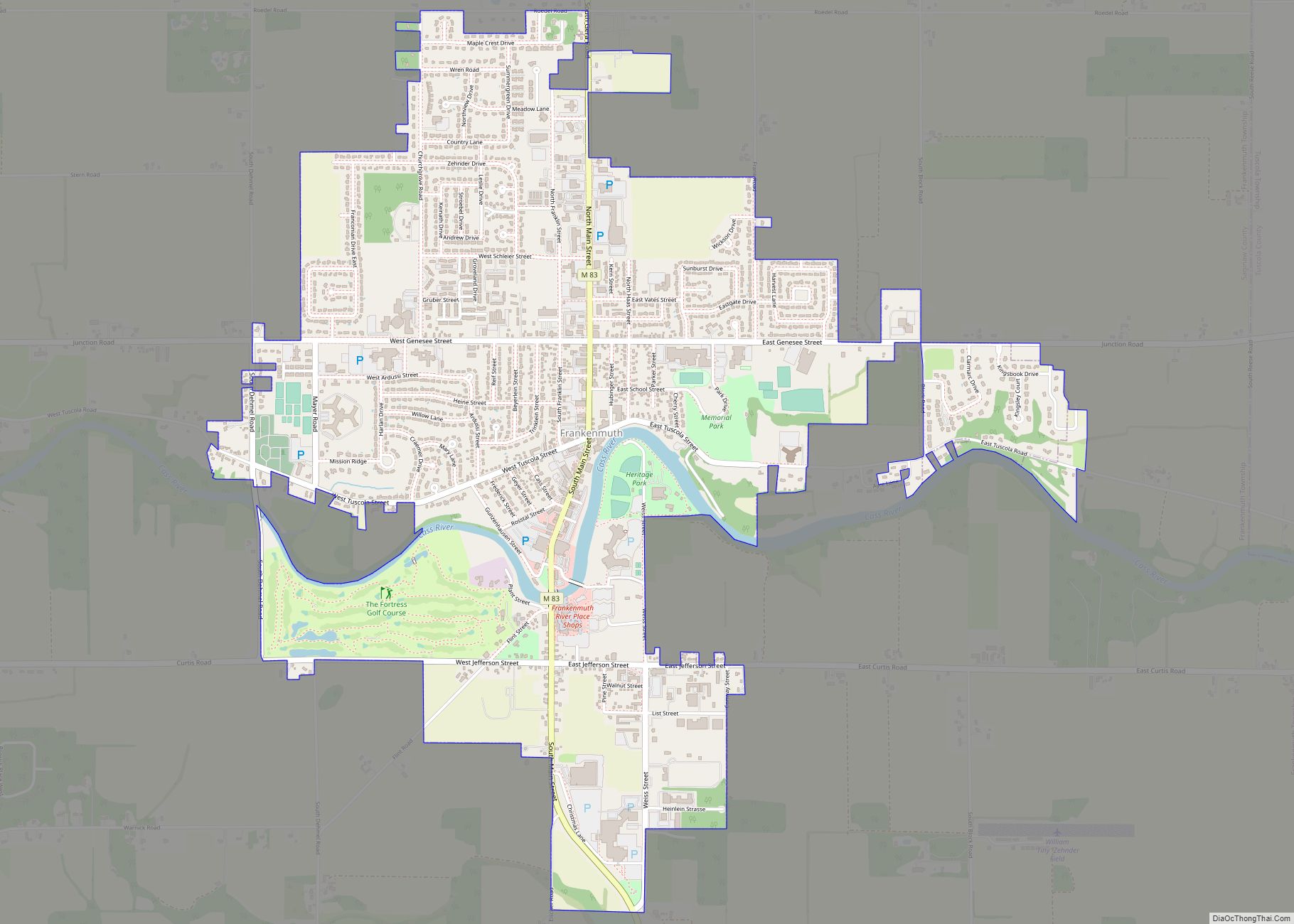 Map of Frankenmuth city