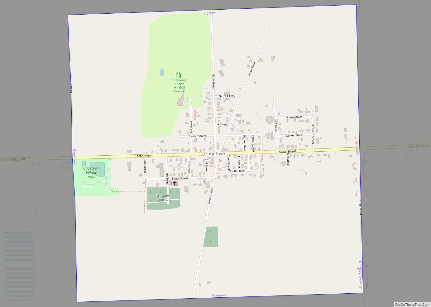 Map of Gagetown village