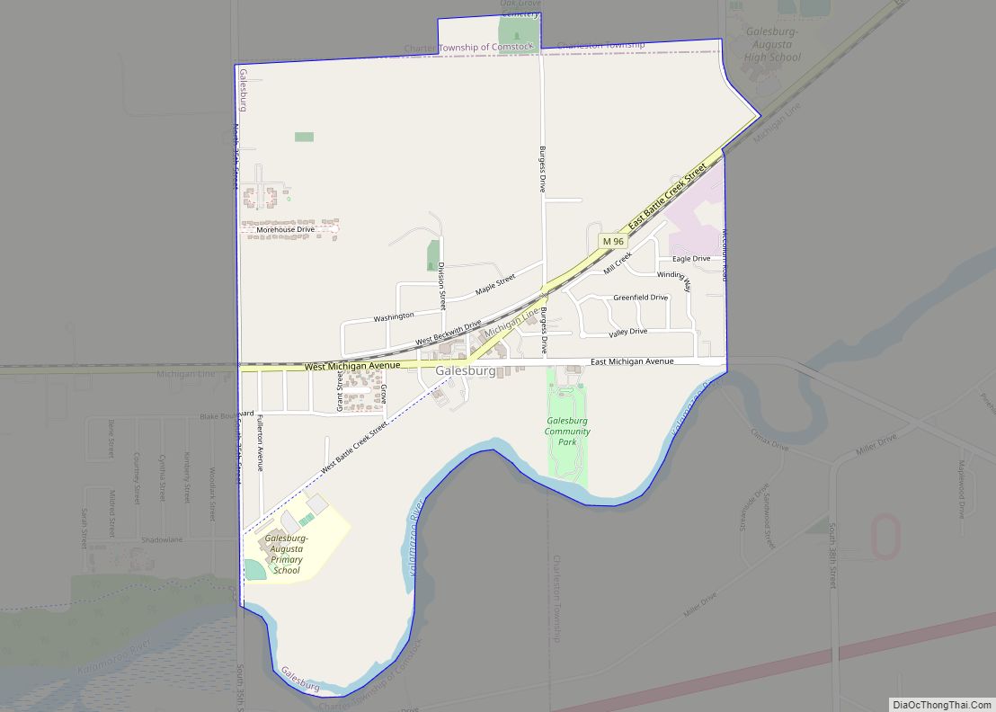 Map of Galesburg city, Michigan