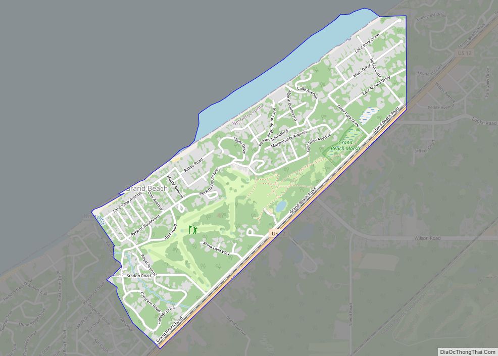 Map of Grand Beach village