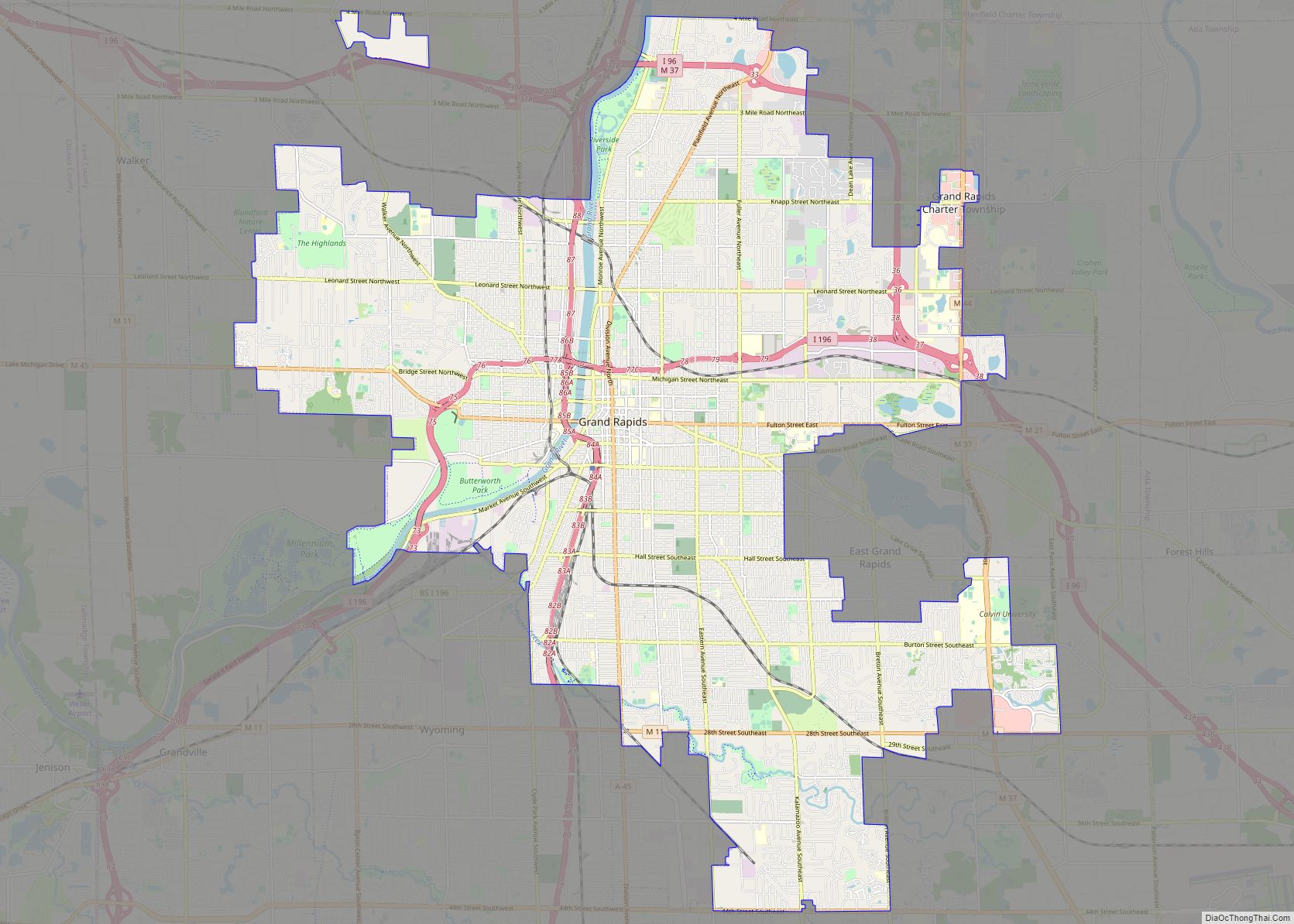 Map of Grand Rapids city
