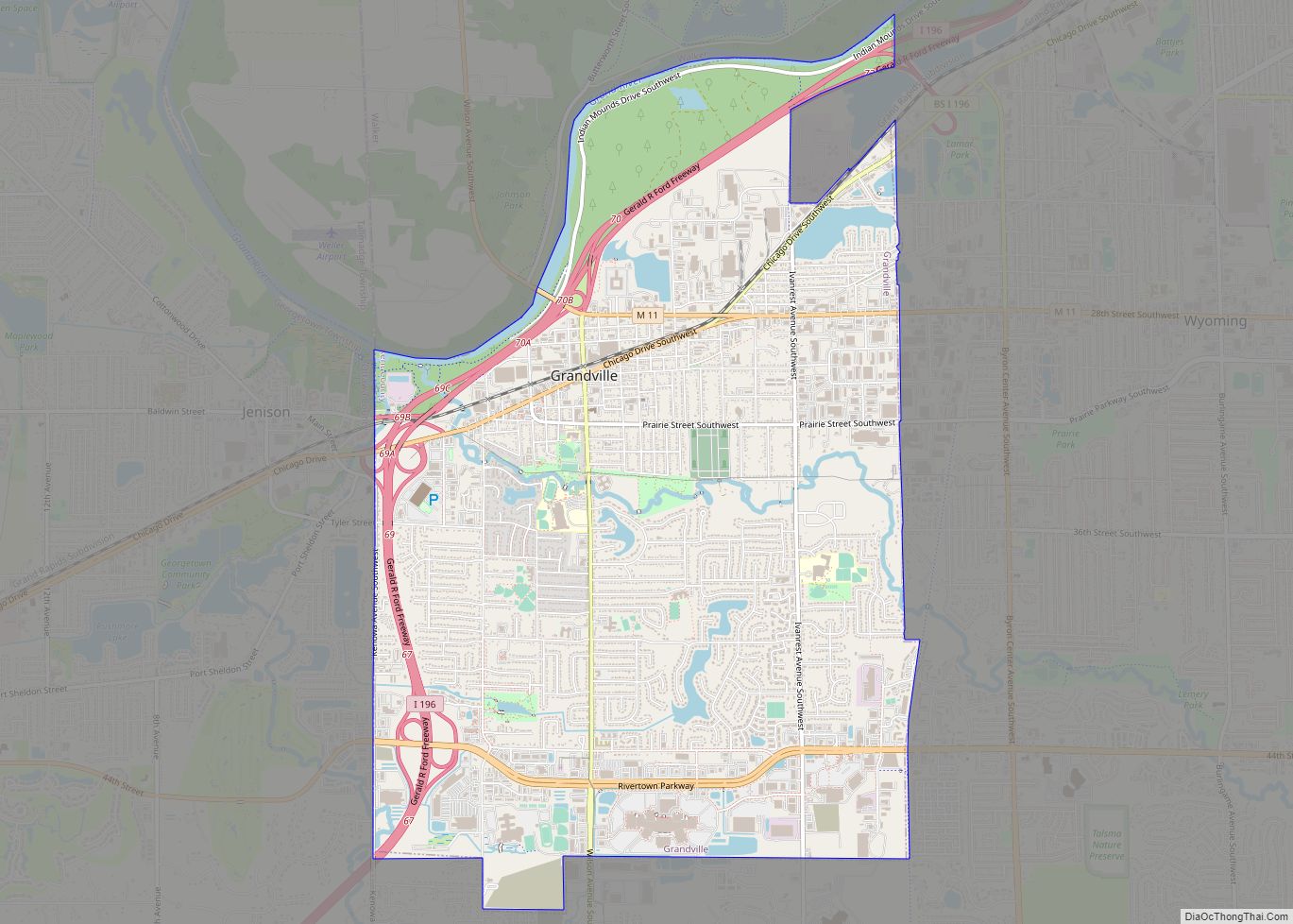 Map of Grandville city