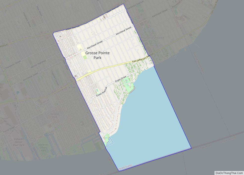 Map of Grosse Pointe Park city