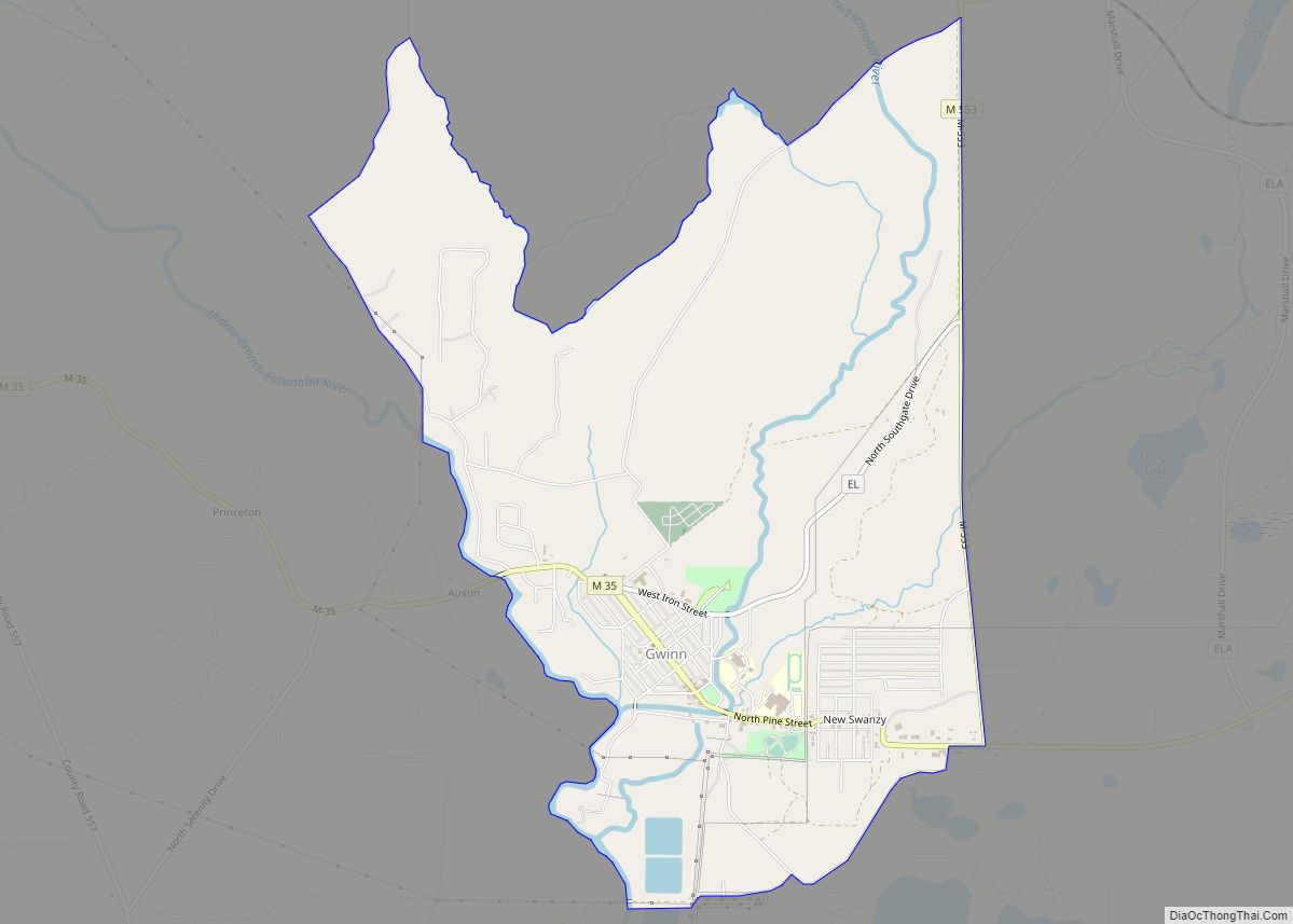 Map of Gwinn CDP