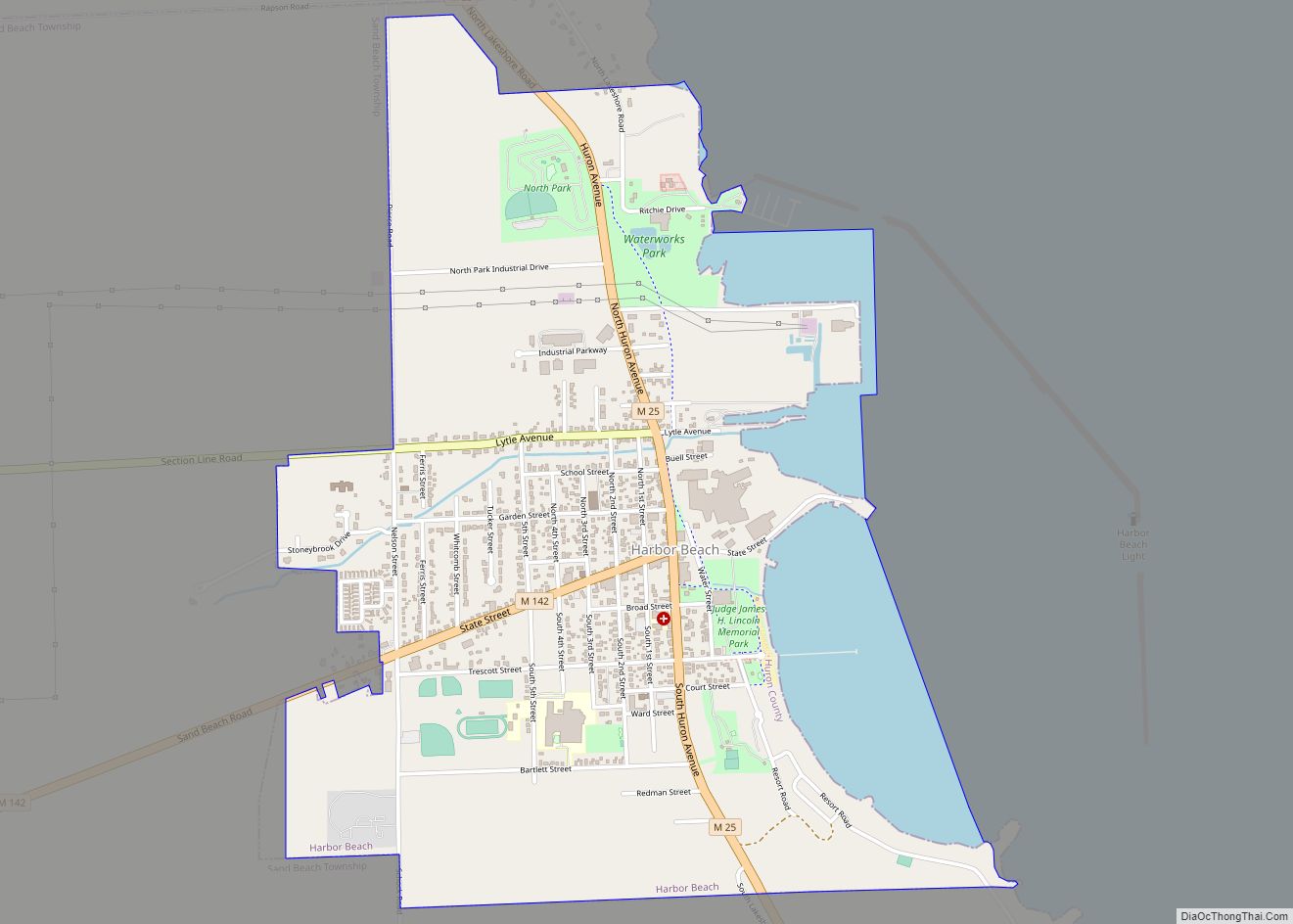 Map of Harbor Beach city