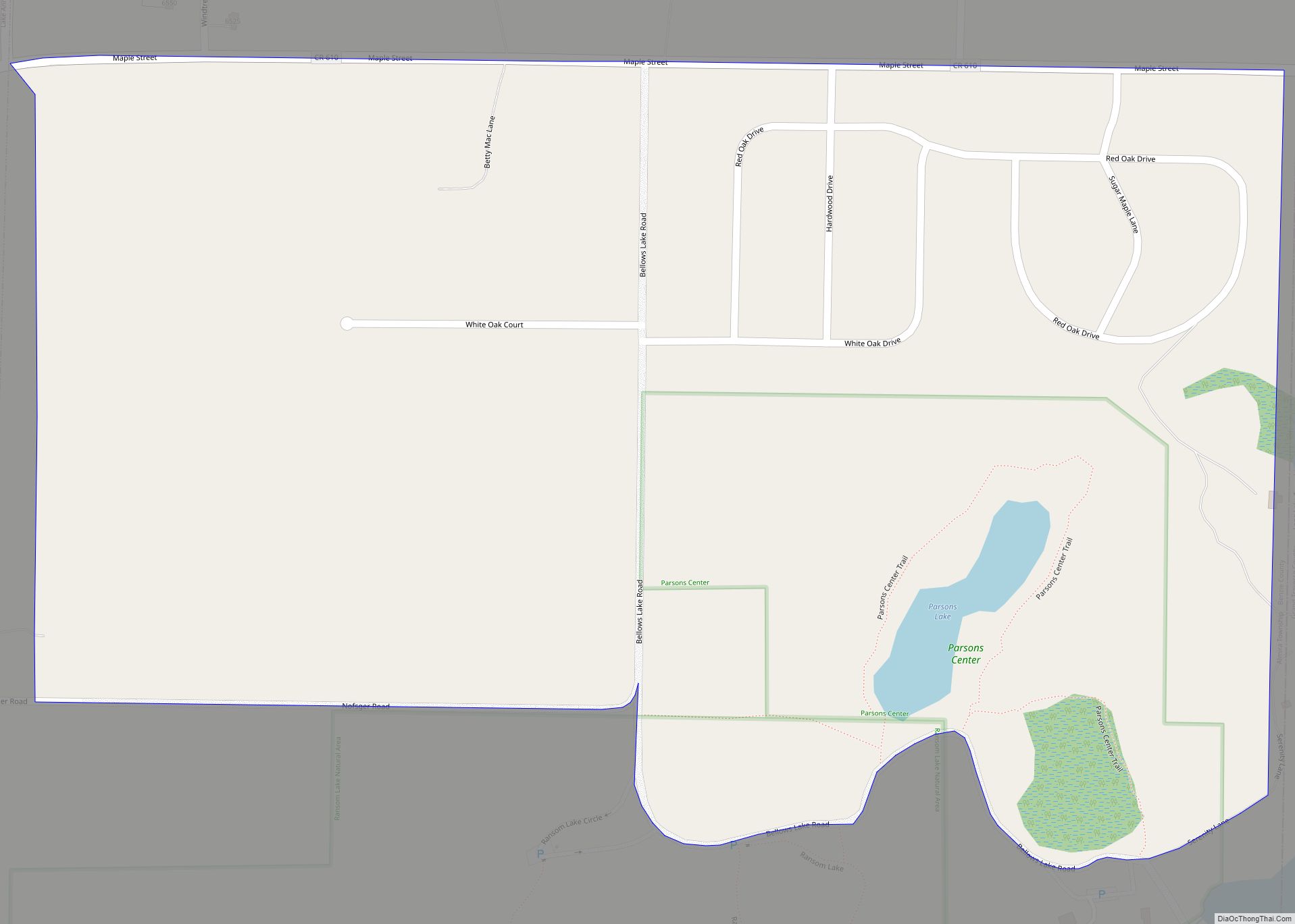Map of Hardwood Acres CDP