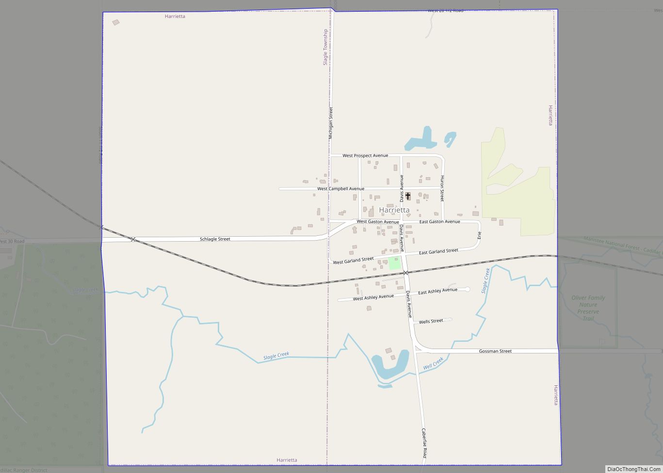 Map of Harrietta village