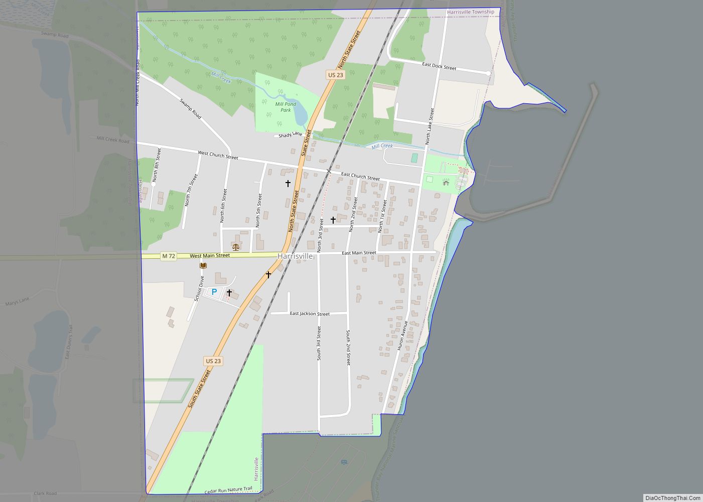 Map of Harrisville city