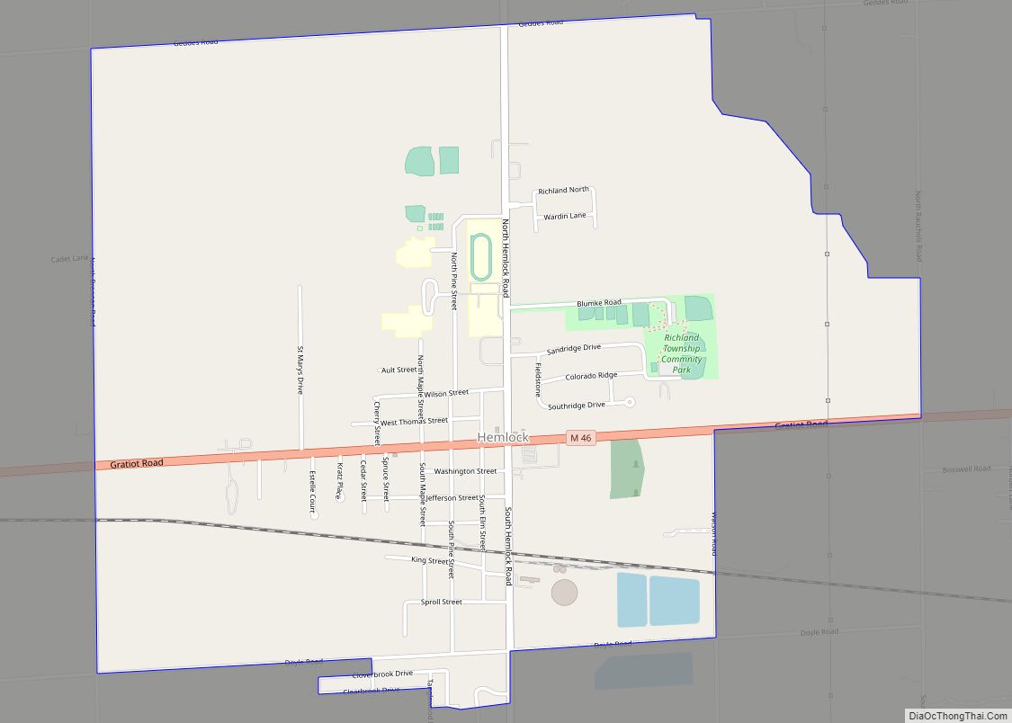 Map of Hemlock CDP