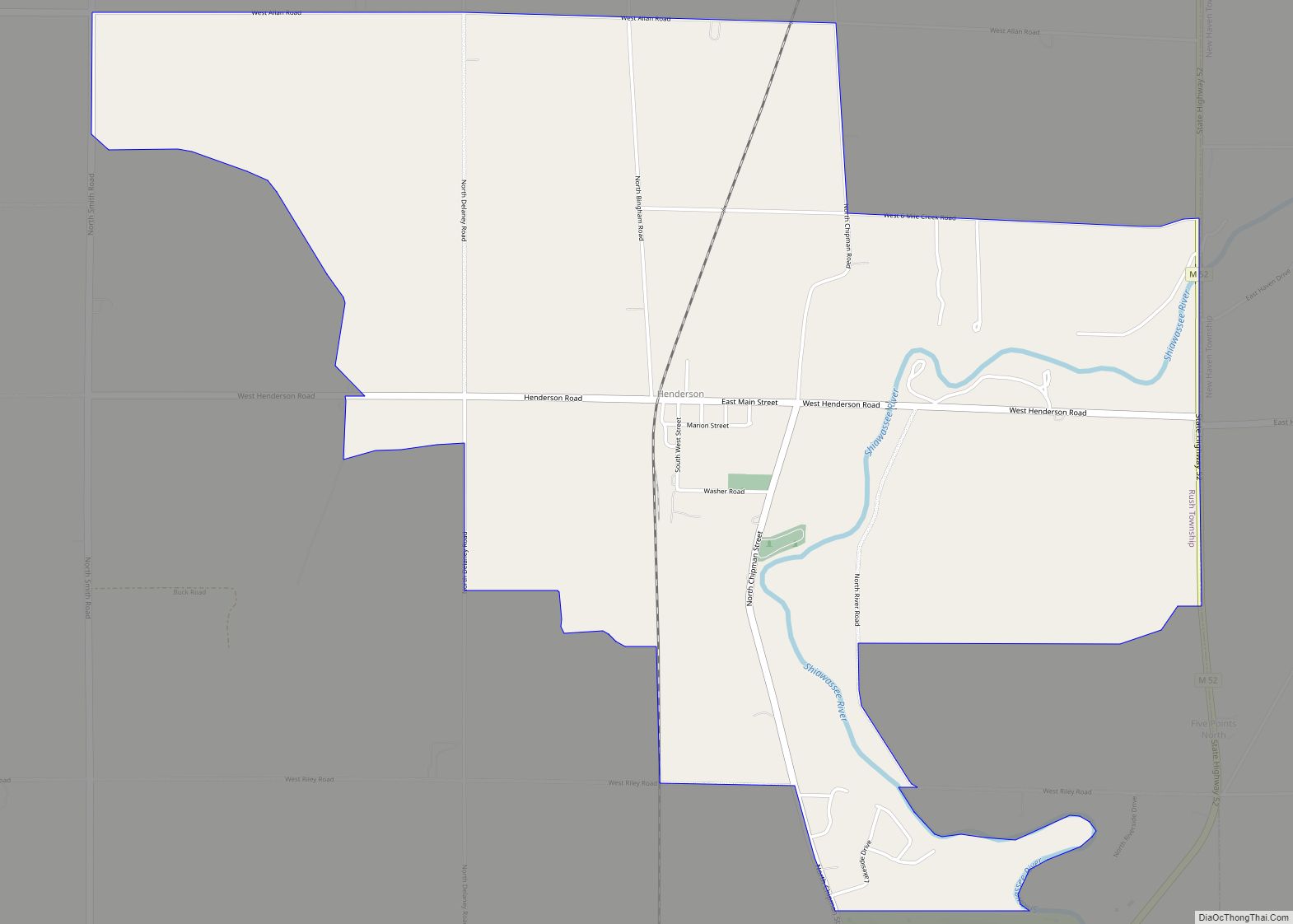 Map of Henderson CDP, Michigan
