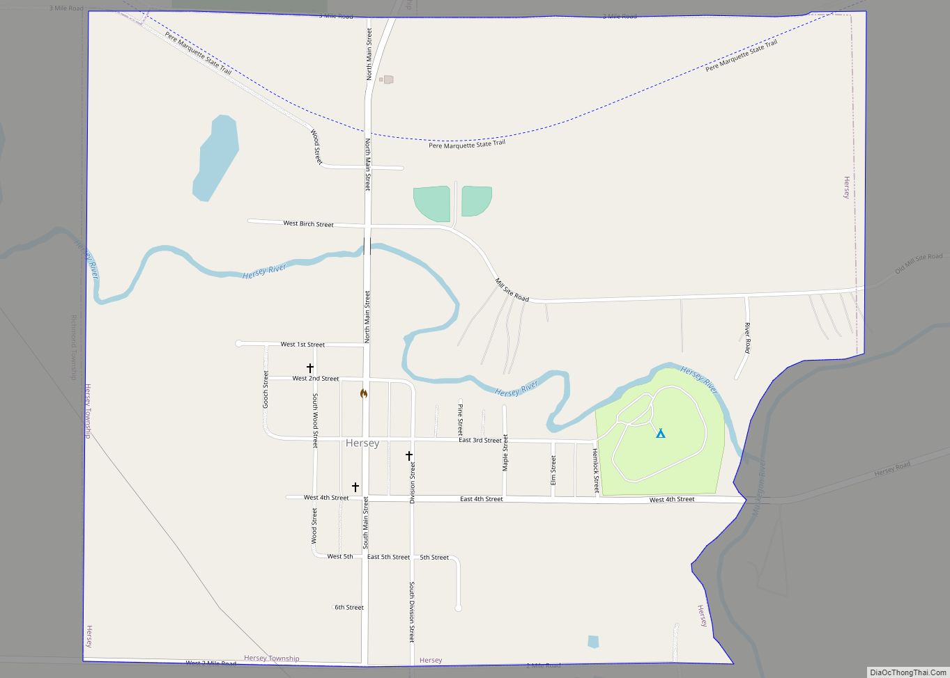 Map of Hersey village