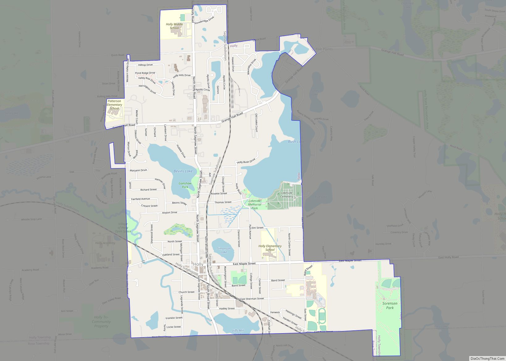 Map of Holly village, Michigan