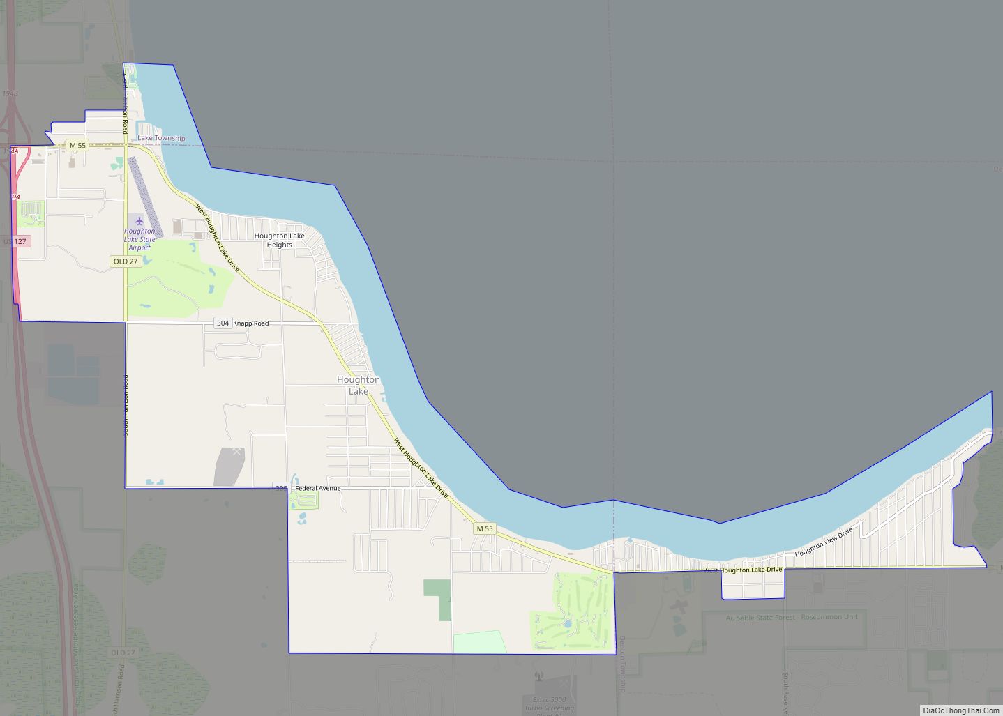 Map of Houghton Lake CDP