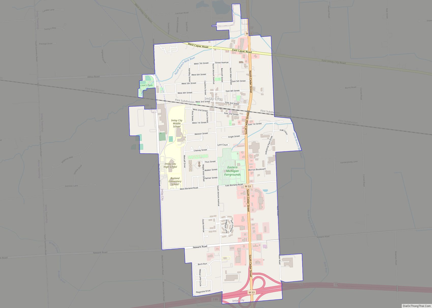Map of Imlay City city