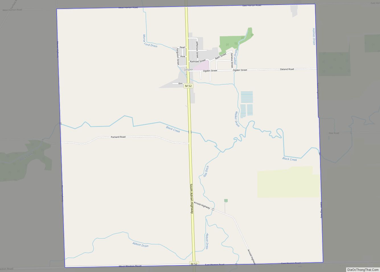 Map of Jasper CDP, Michigan