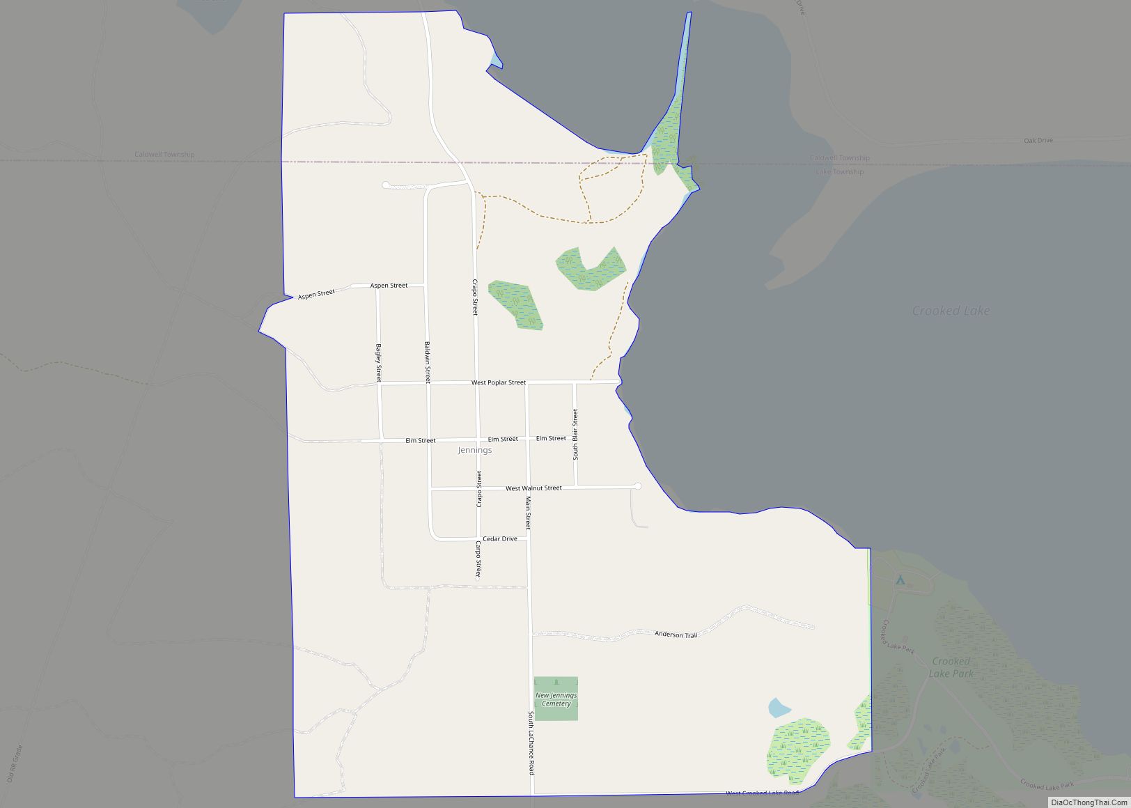 Map of Jennings CDP, Michigan