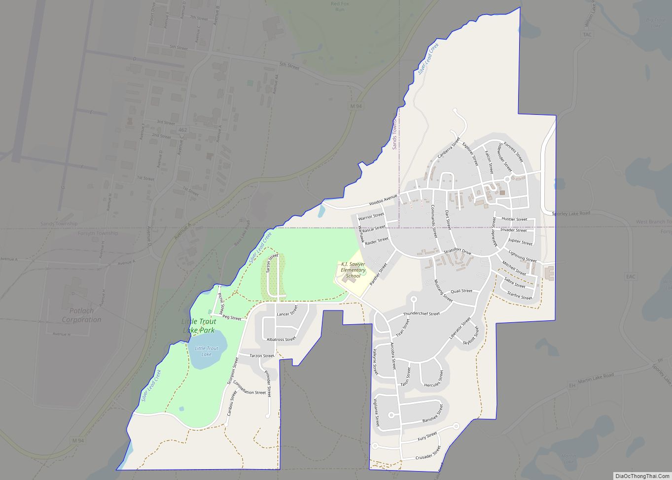 Map of K. I. Sawyer CDP