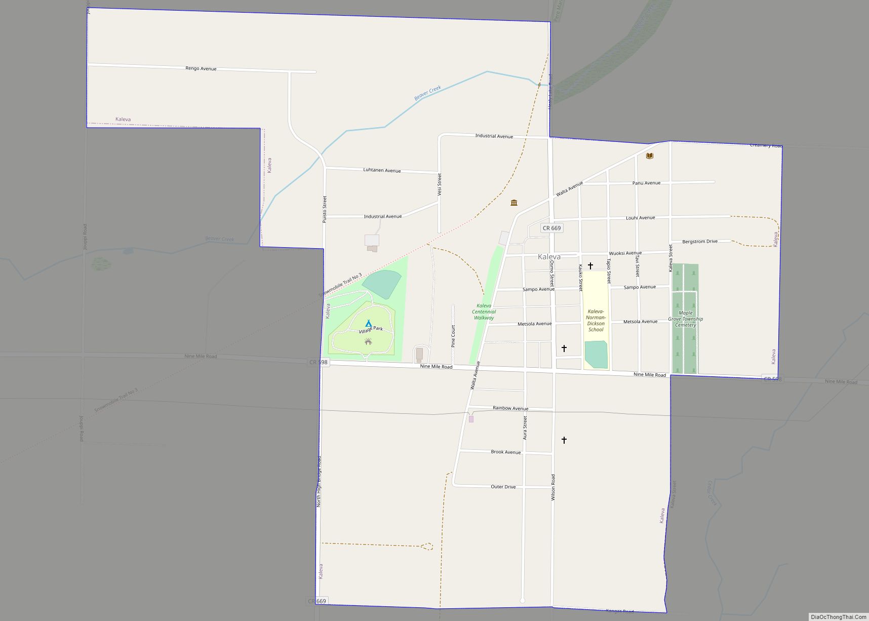 Map of Kaleva village