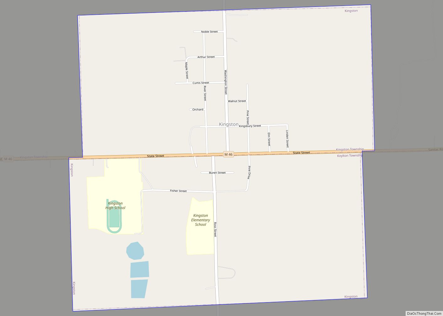 Map of Kingston village, Michigan