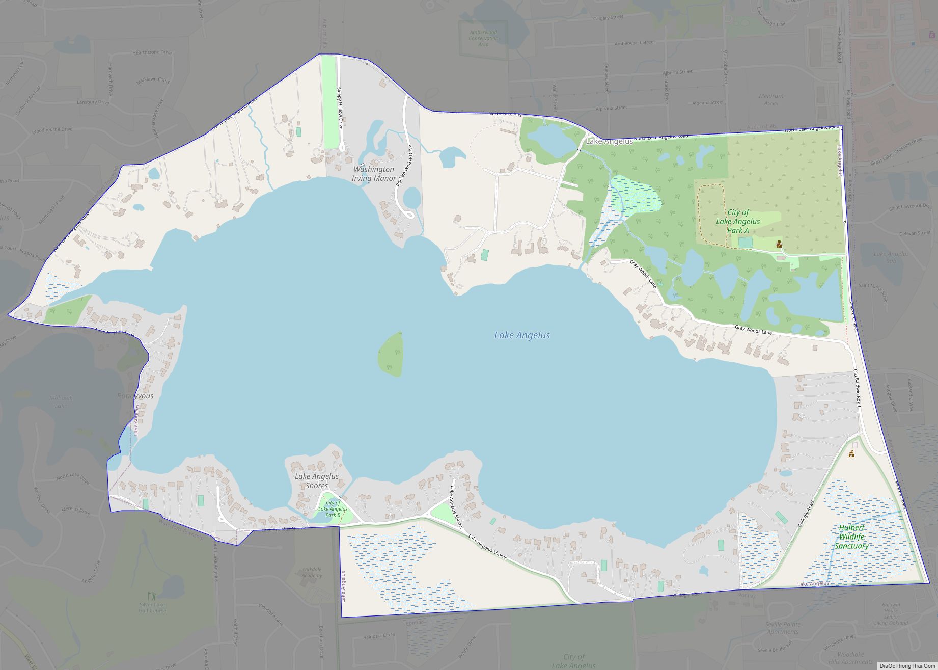 Map of Lake Angelus city