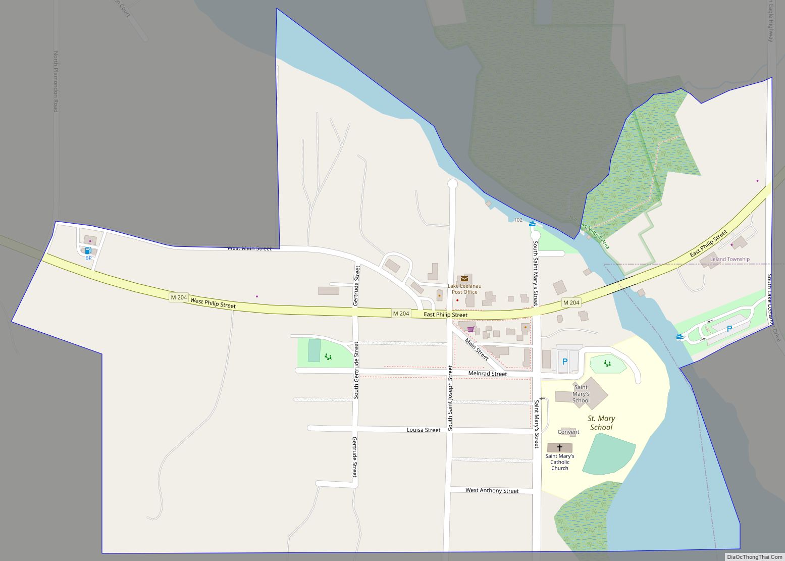 Map of Lake Leelanau CDP