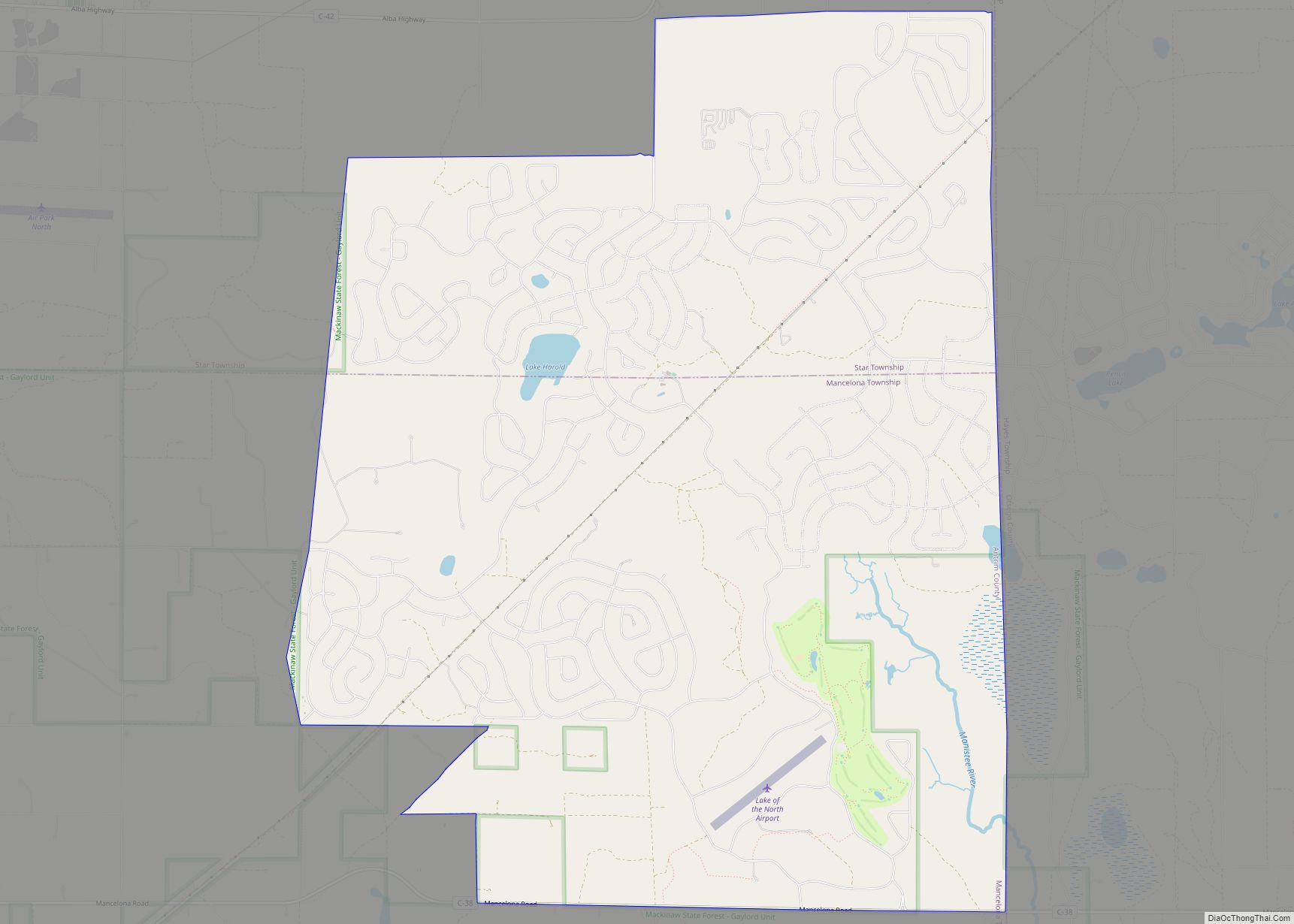 Map of Lakes of the North CDP