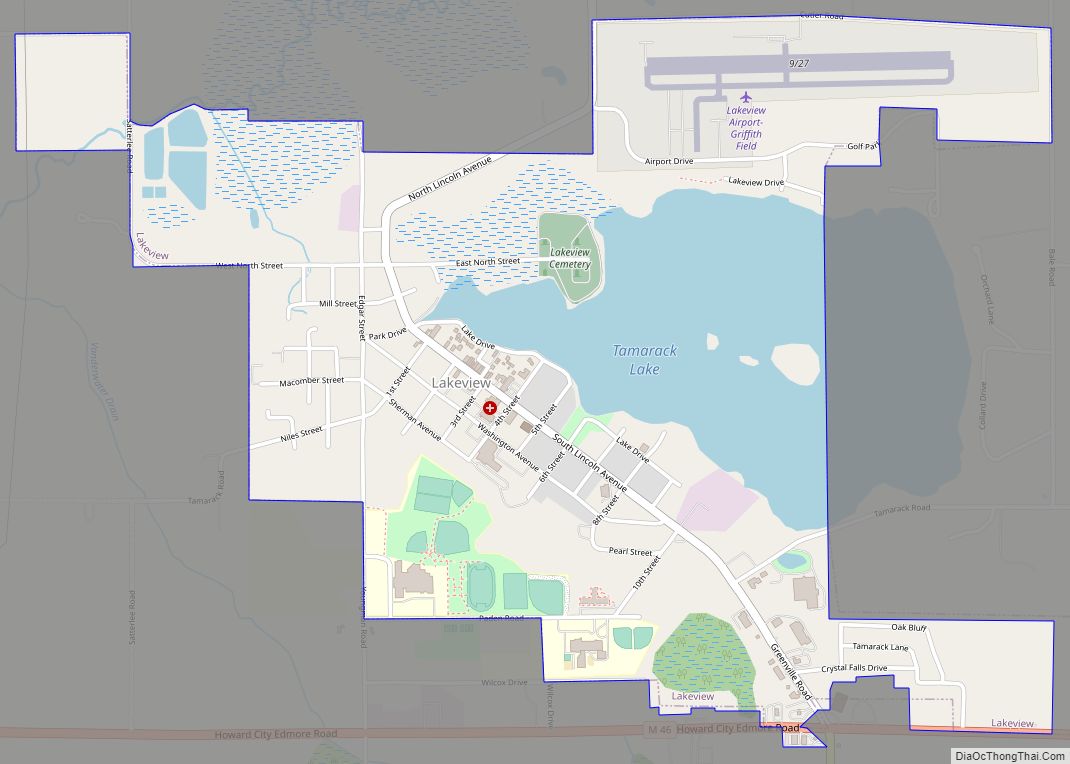 Map of Lakeview village, Michigan