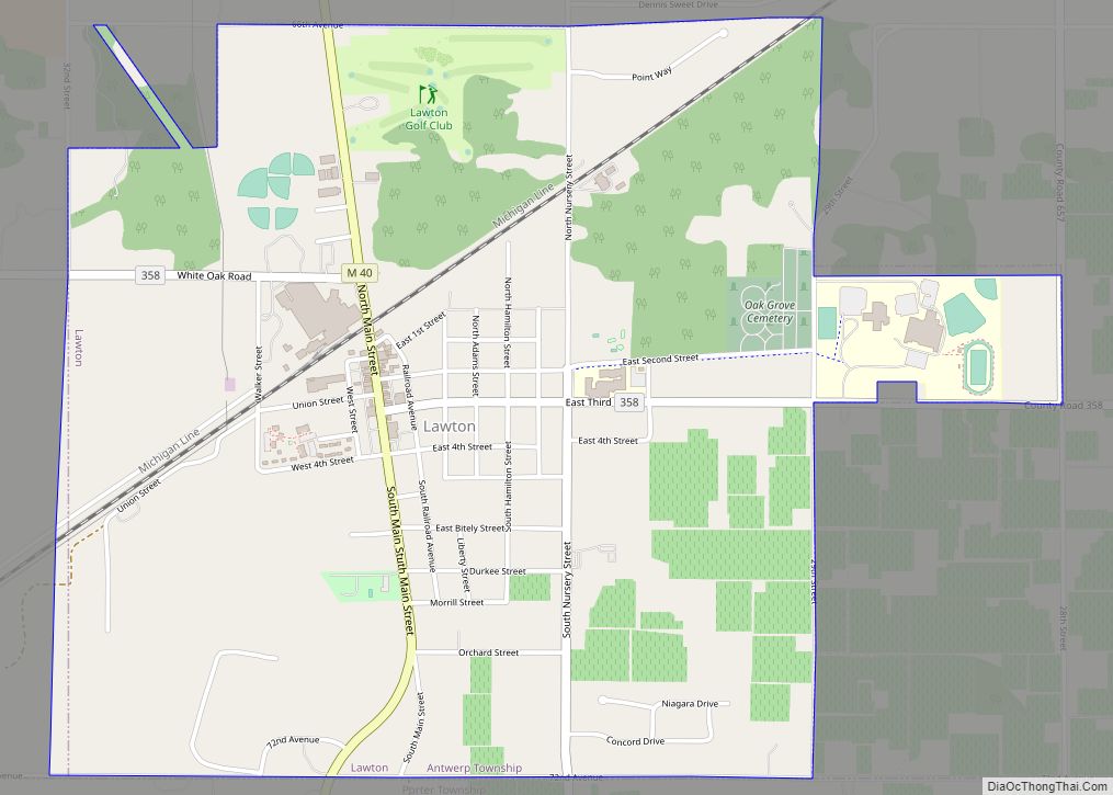 Map of Lawton village, Michigan