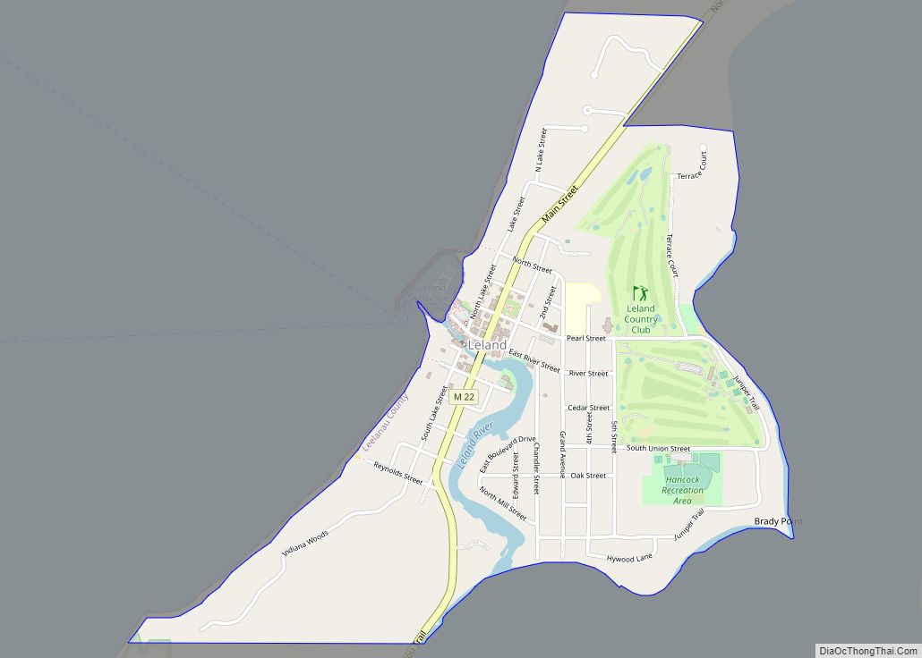 Map of Leland CDP, Michigan
