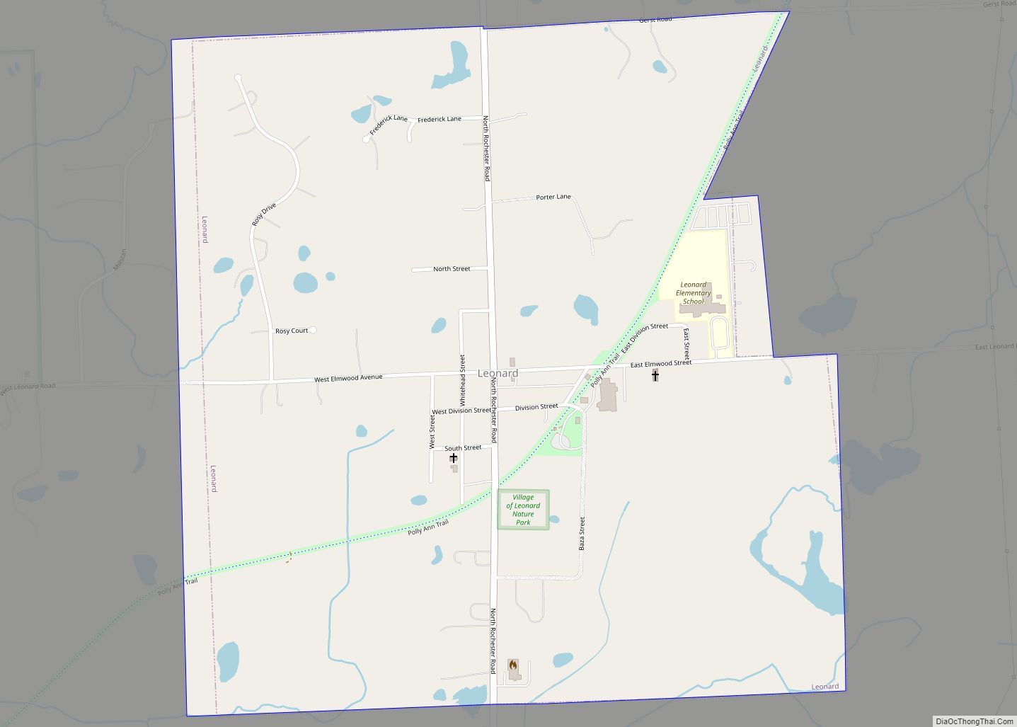 Map of Leonard village
