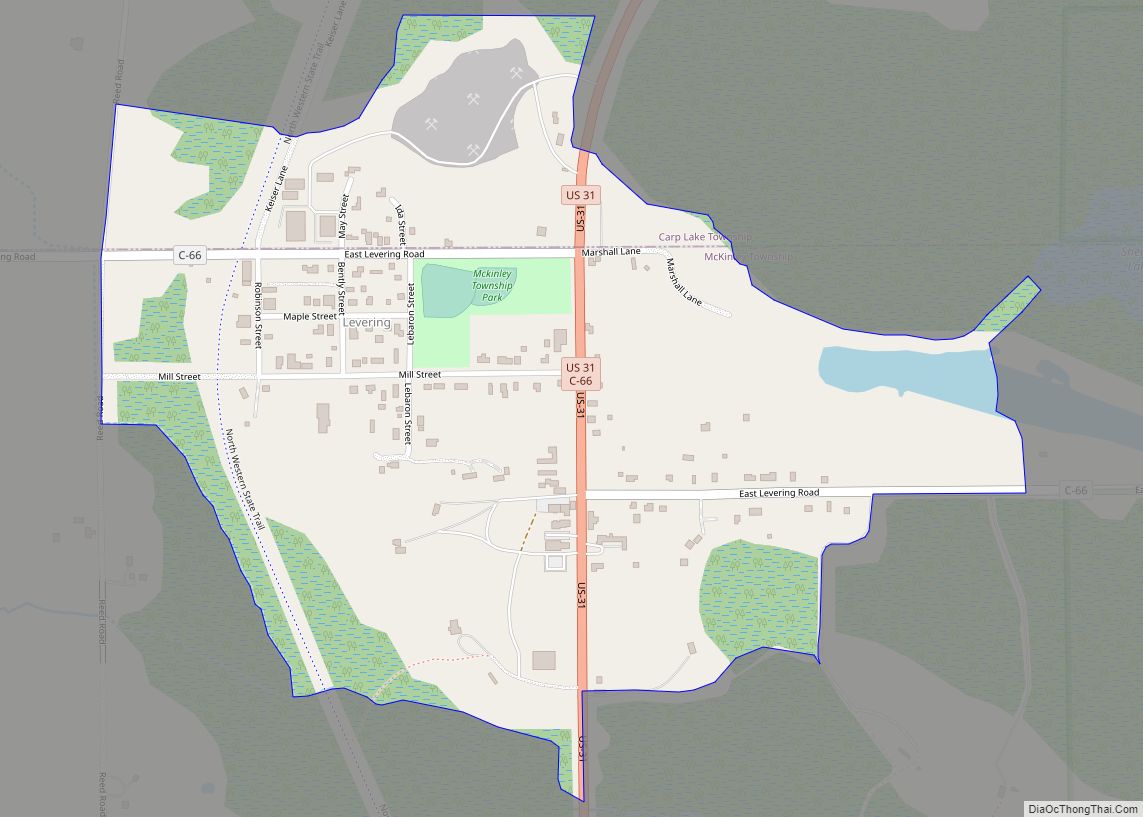Map of Levering CDP