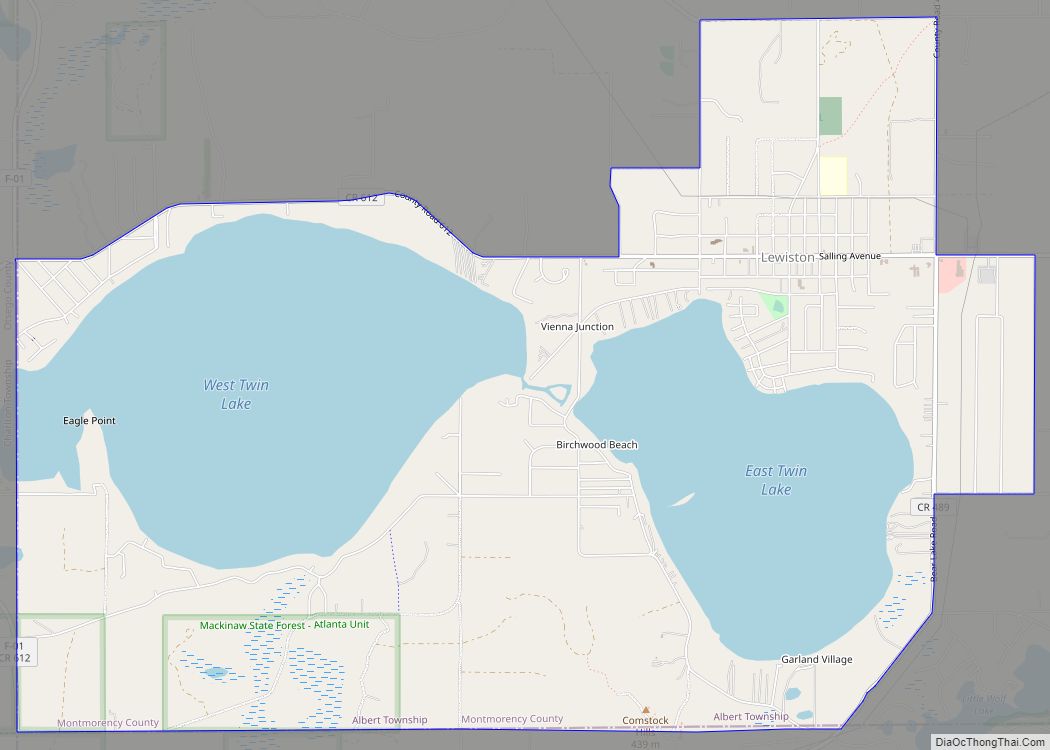 Map of Lewiston CDP, Michigan