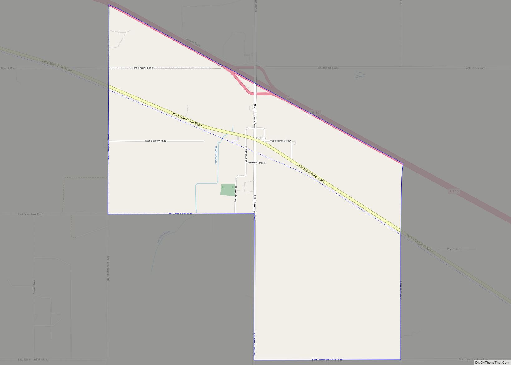 Map of Loomis CDP, Michigan