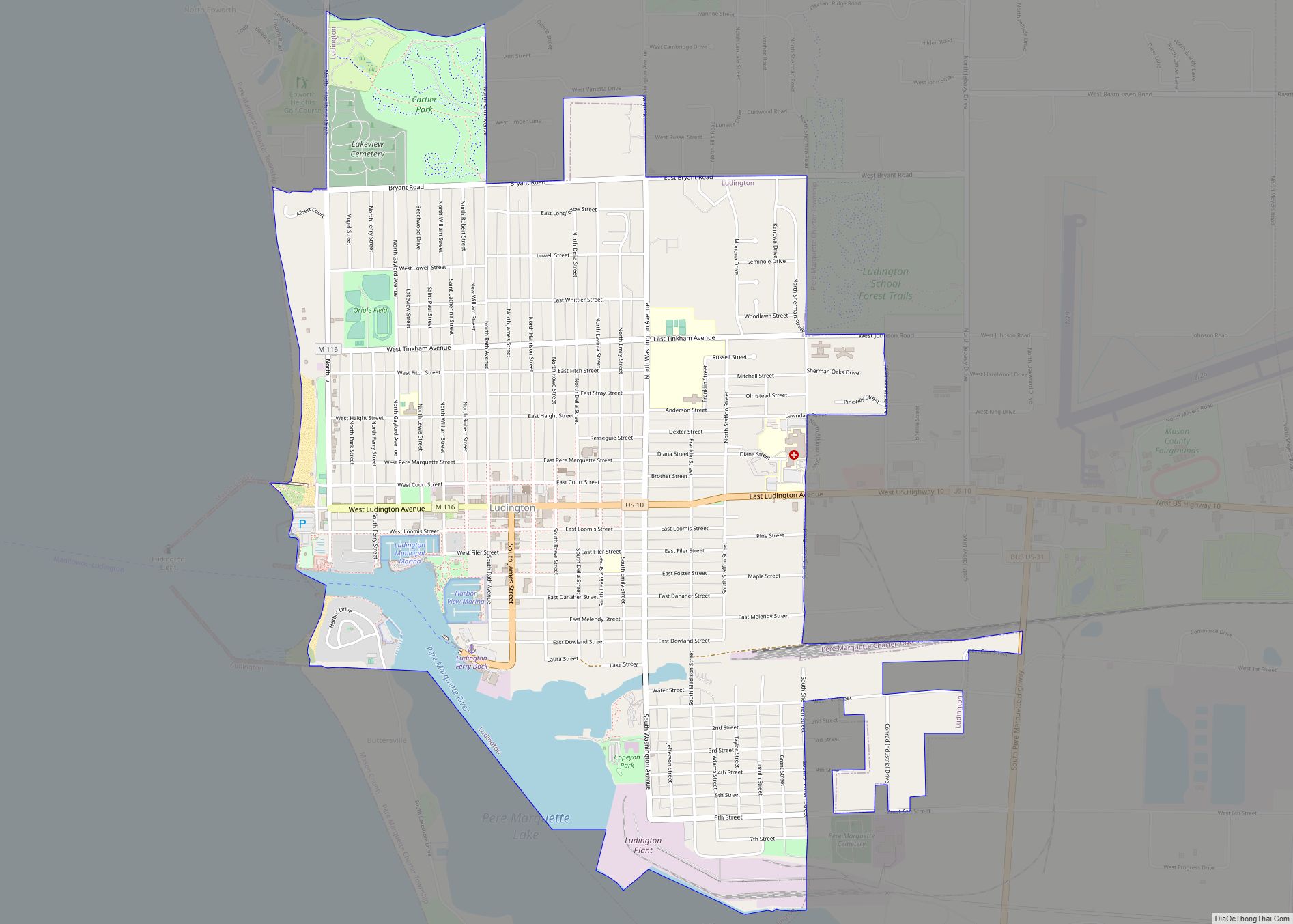 Map of Ludington city