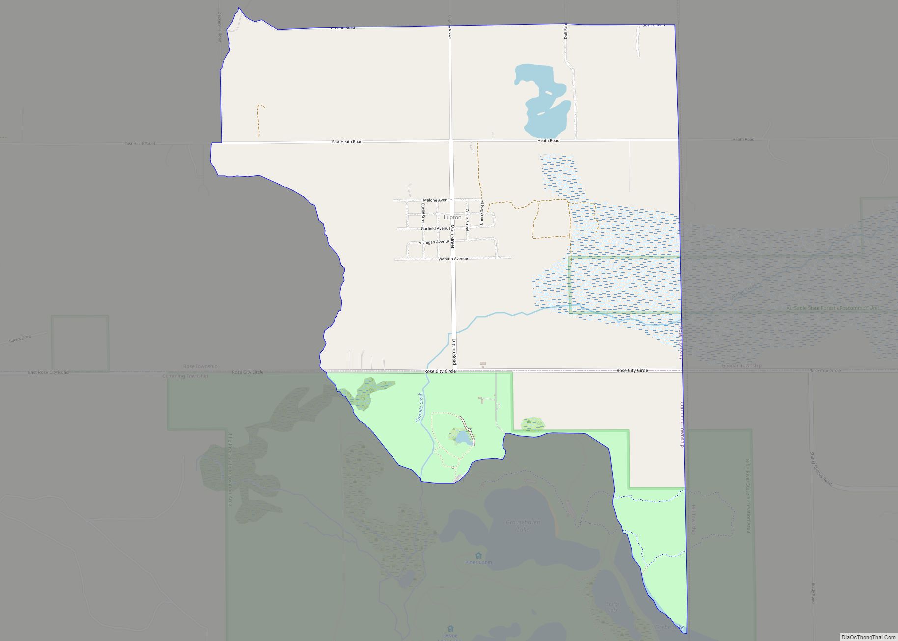 Map of Lupton CDP, Michigan