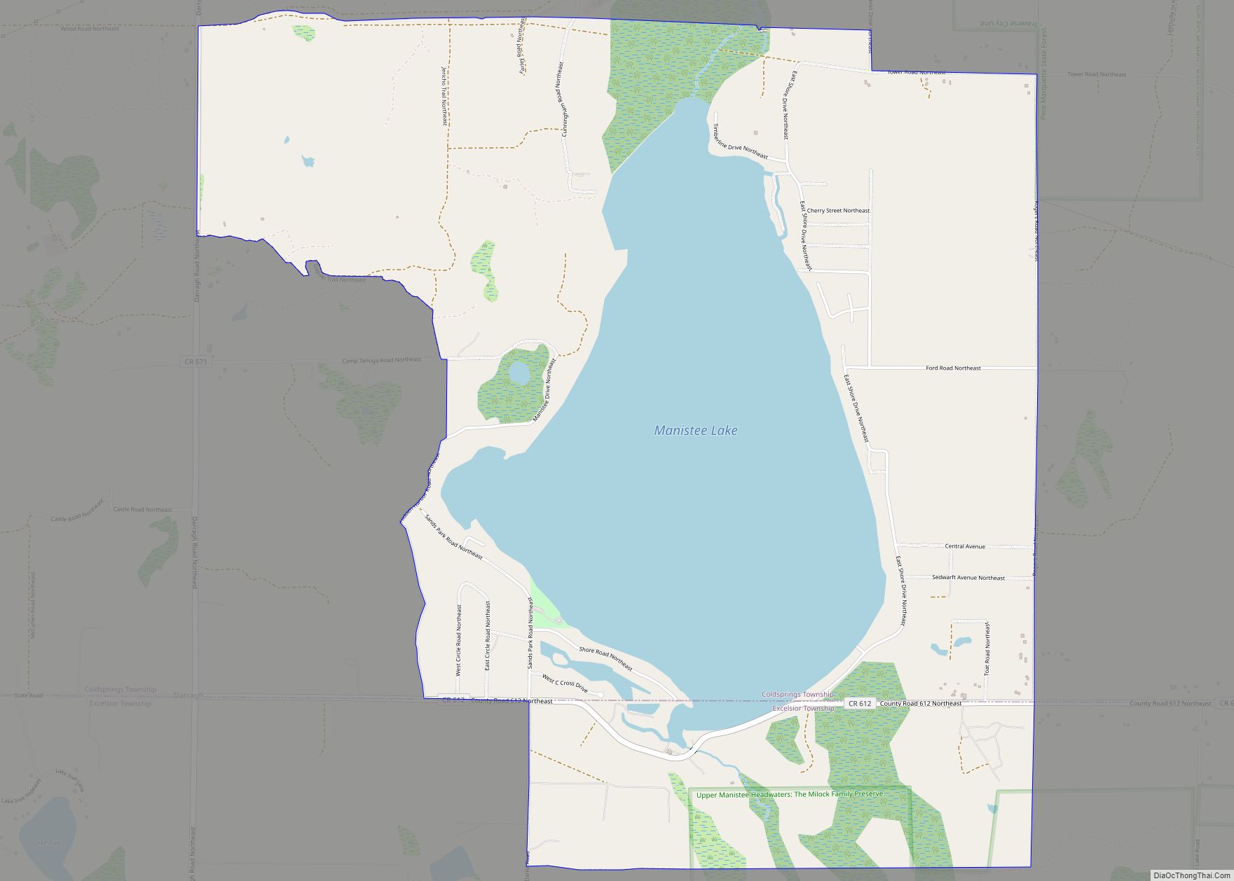 Map of Manistee Lake CDP