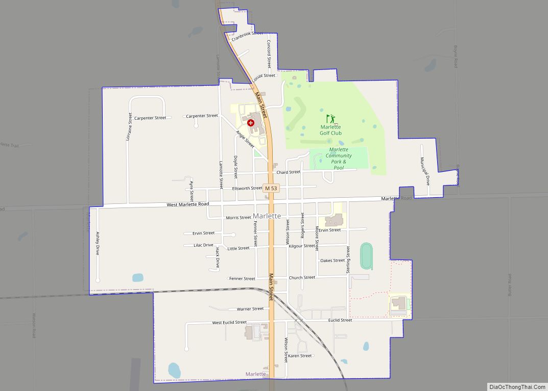 Map of Marlette city
