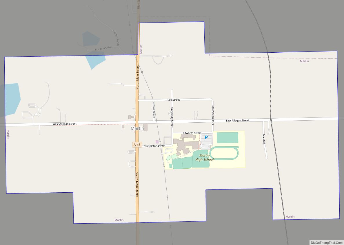 Map of Martin village, Michigan