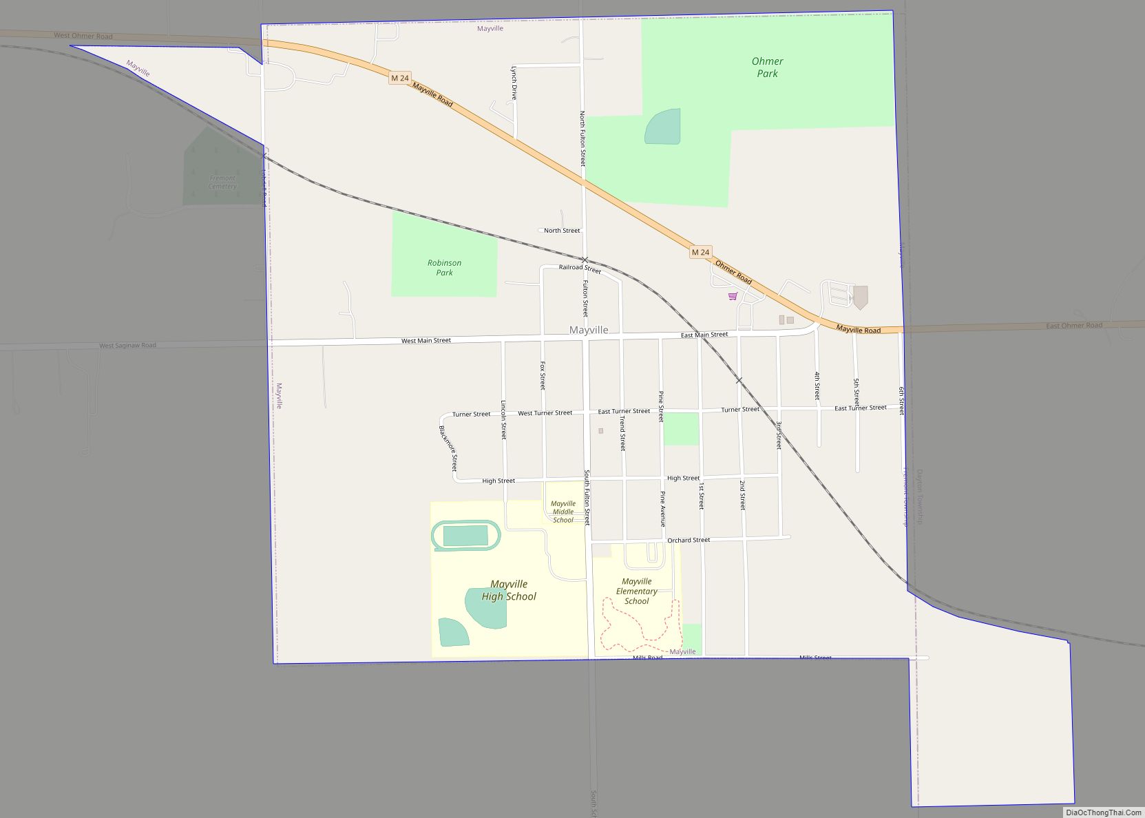 Map of Mayville village