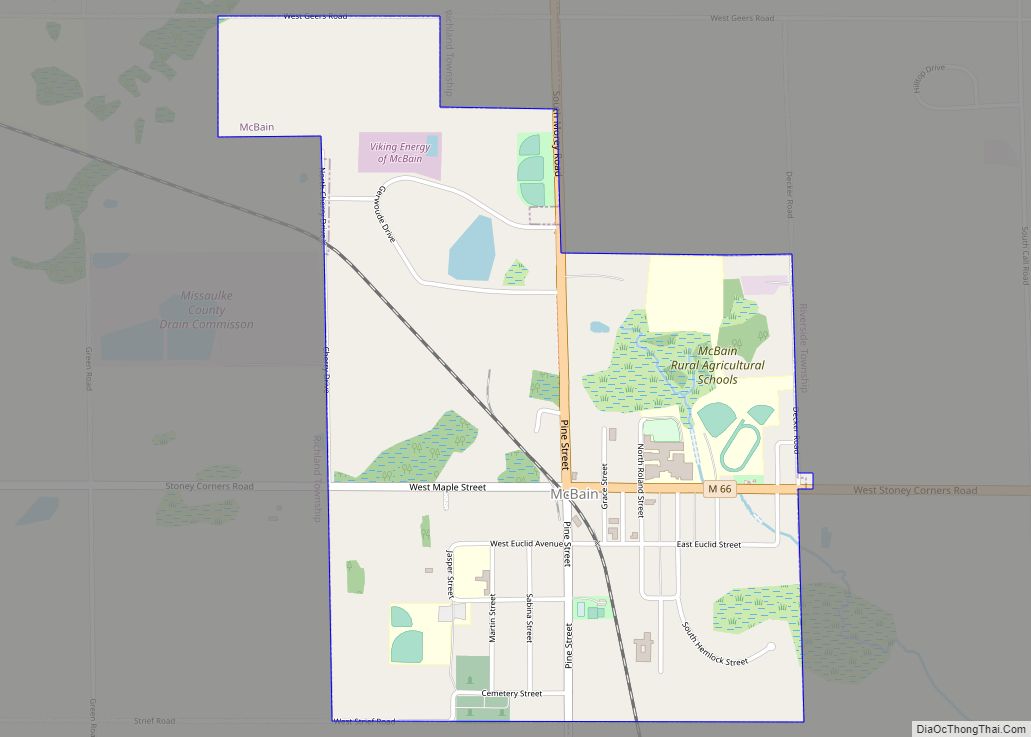 Map of McBain city