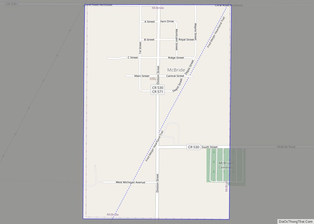 Map of McBride village