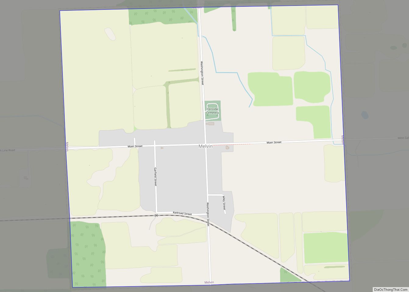 Map of Melvin village, Michigan